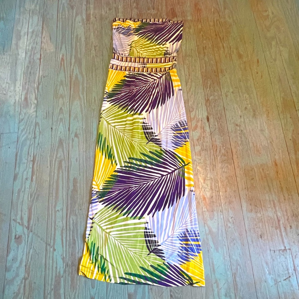 Strapless BCBG MAX AZRIA tropical dress S